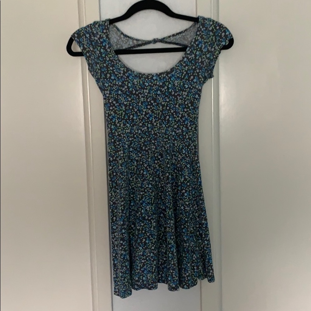Blue/Green floral mini dress